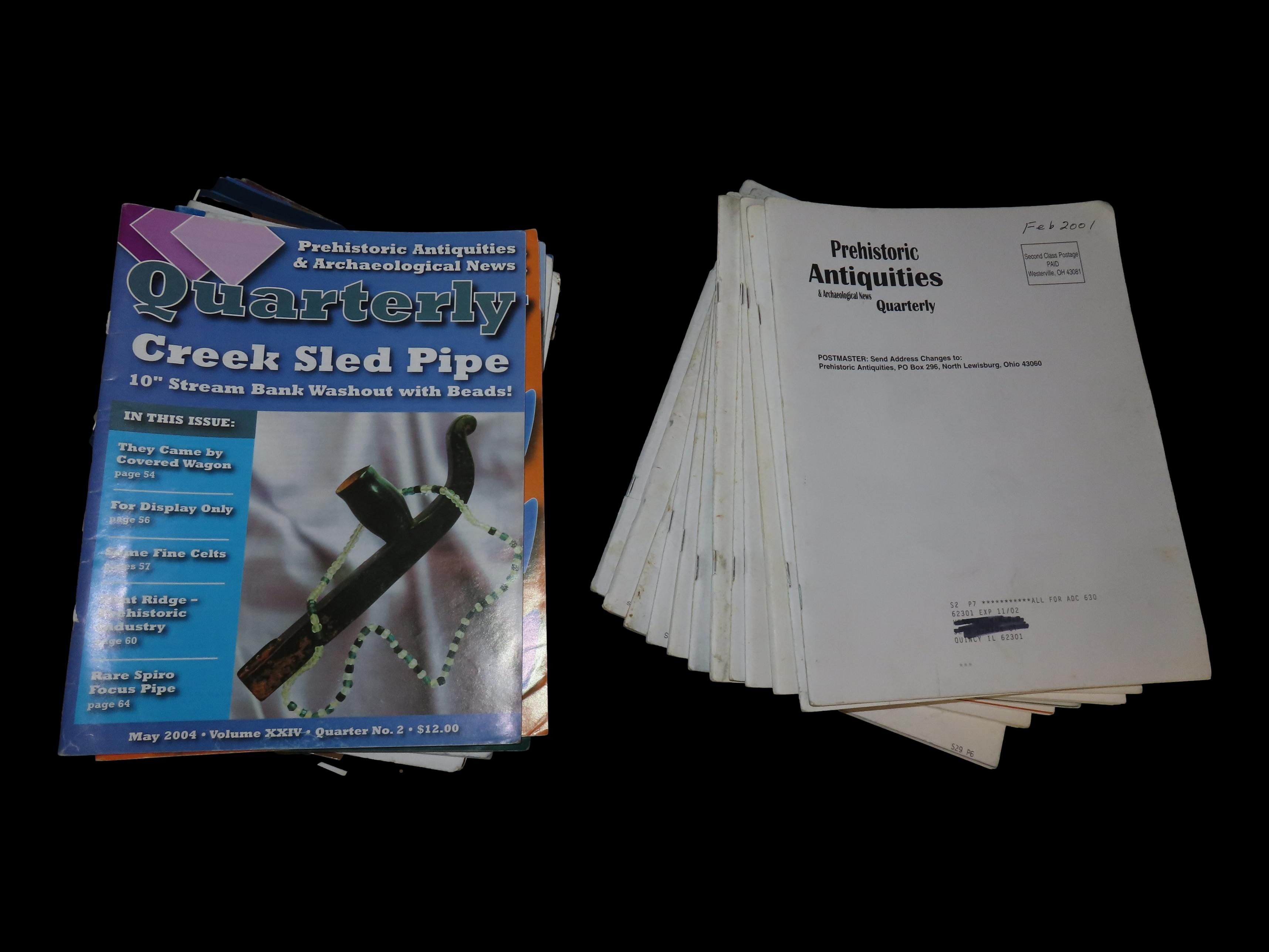 PREHISTORIC ANTIQUITIES AND ARCHAEOLOGICAL NEWS QUARTERLY, LOT OF MULTIPLE MAGAZINES