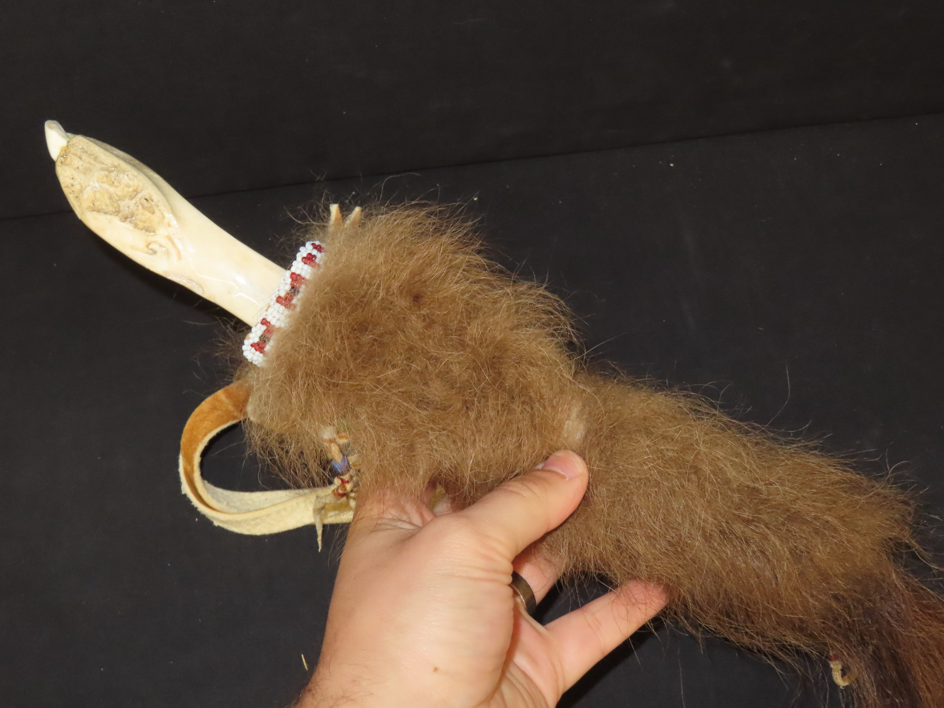 9 1/4" x 1 3/8" Old-Style Bone Knife Made By Black Eagle (An Award Winning Native American Artist)