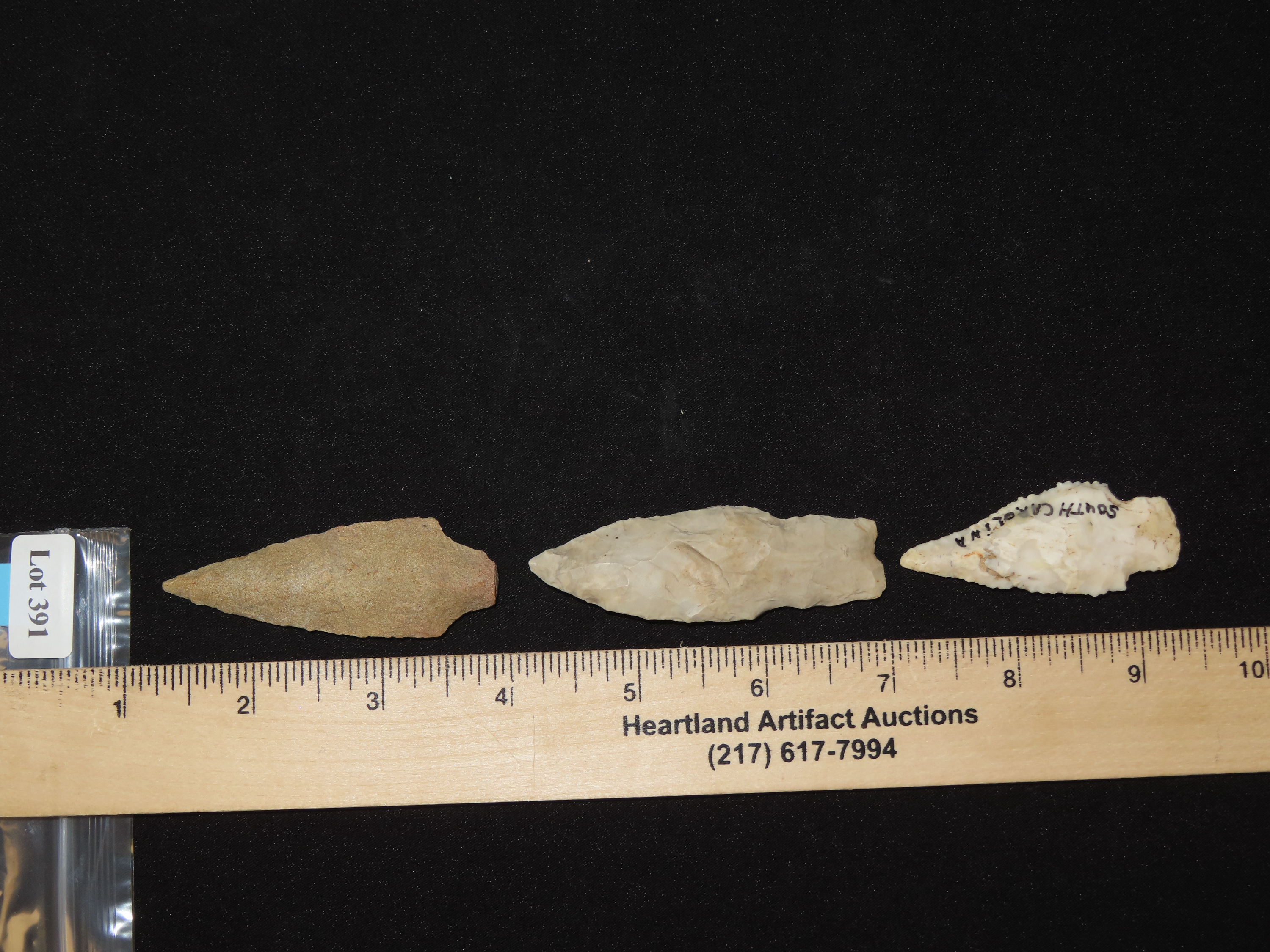 Lot of Stem Squared Arrowheads South Carolina