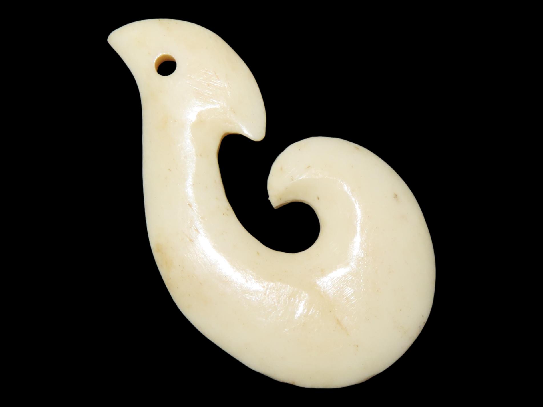 Small Hook Bone Effigy Pendant