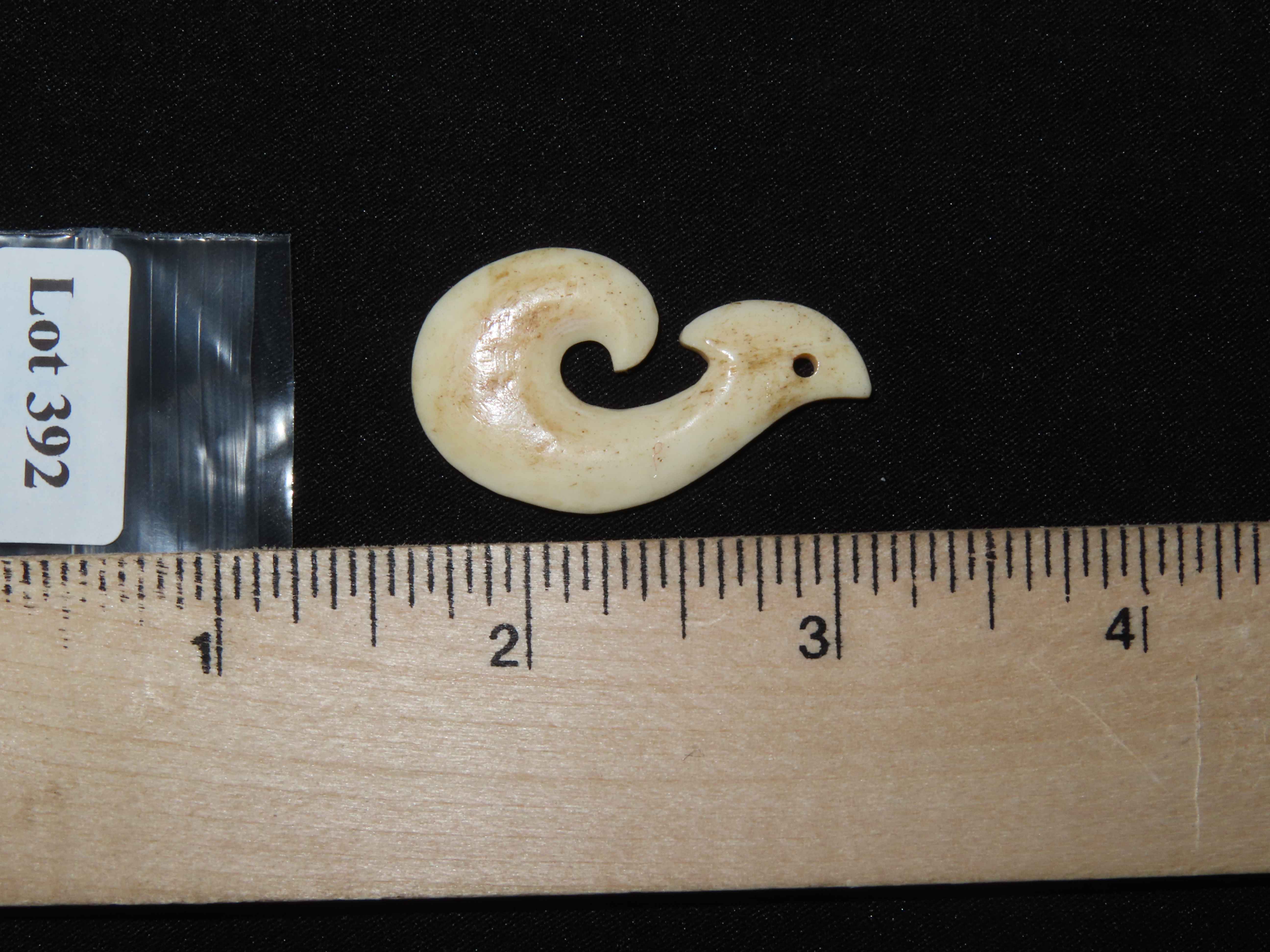 Small Hook Bone Effigy Pendant