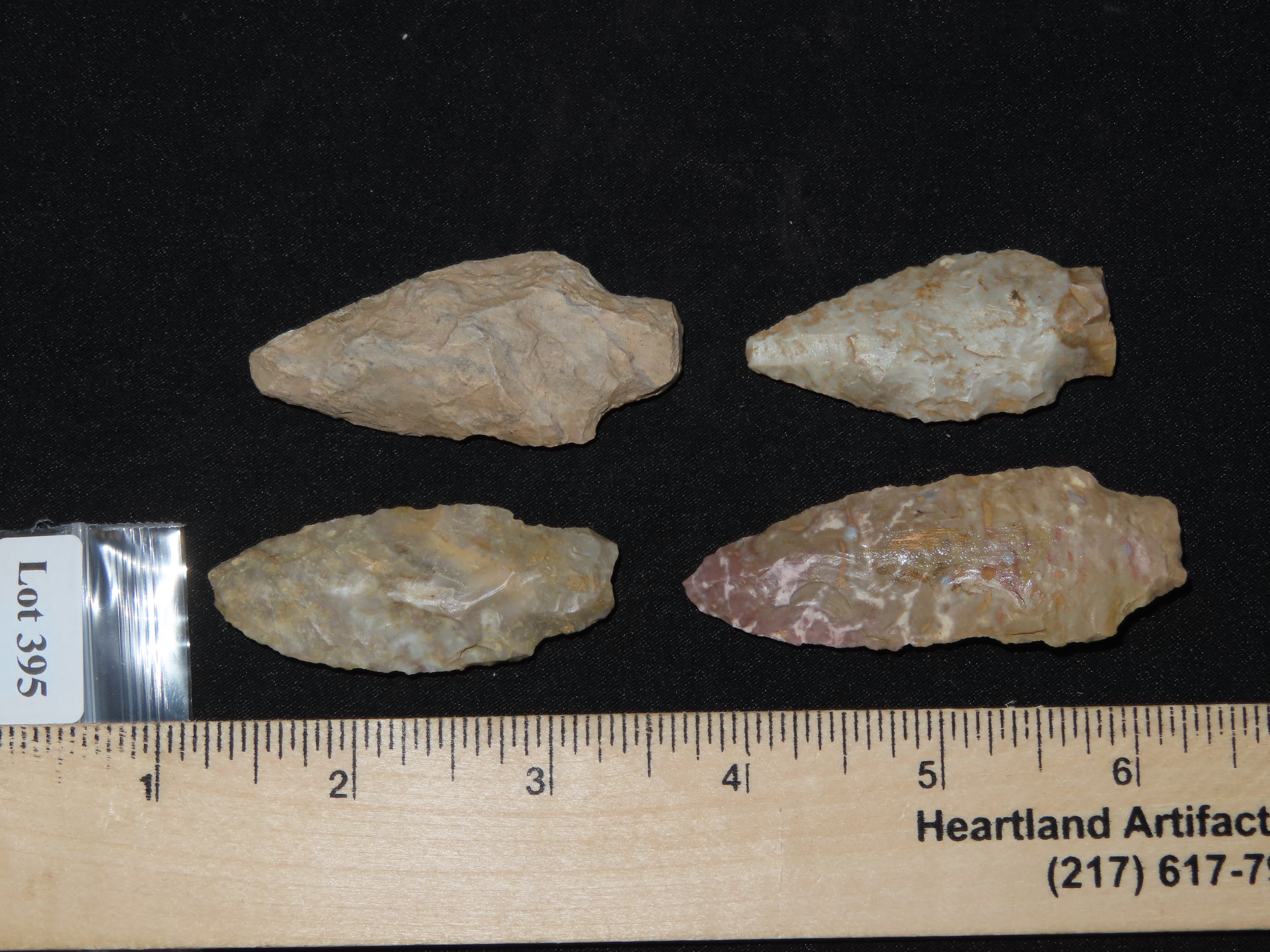 Lot of 4 Square Stem Pts. Eastern States