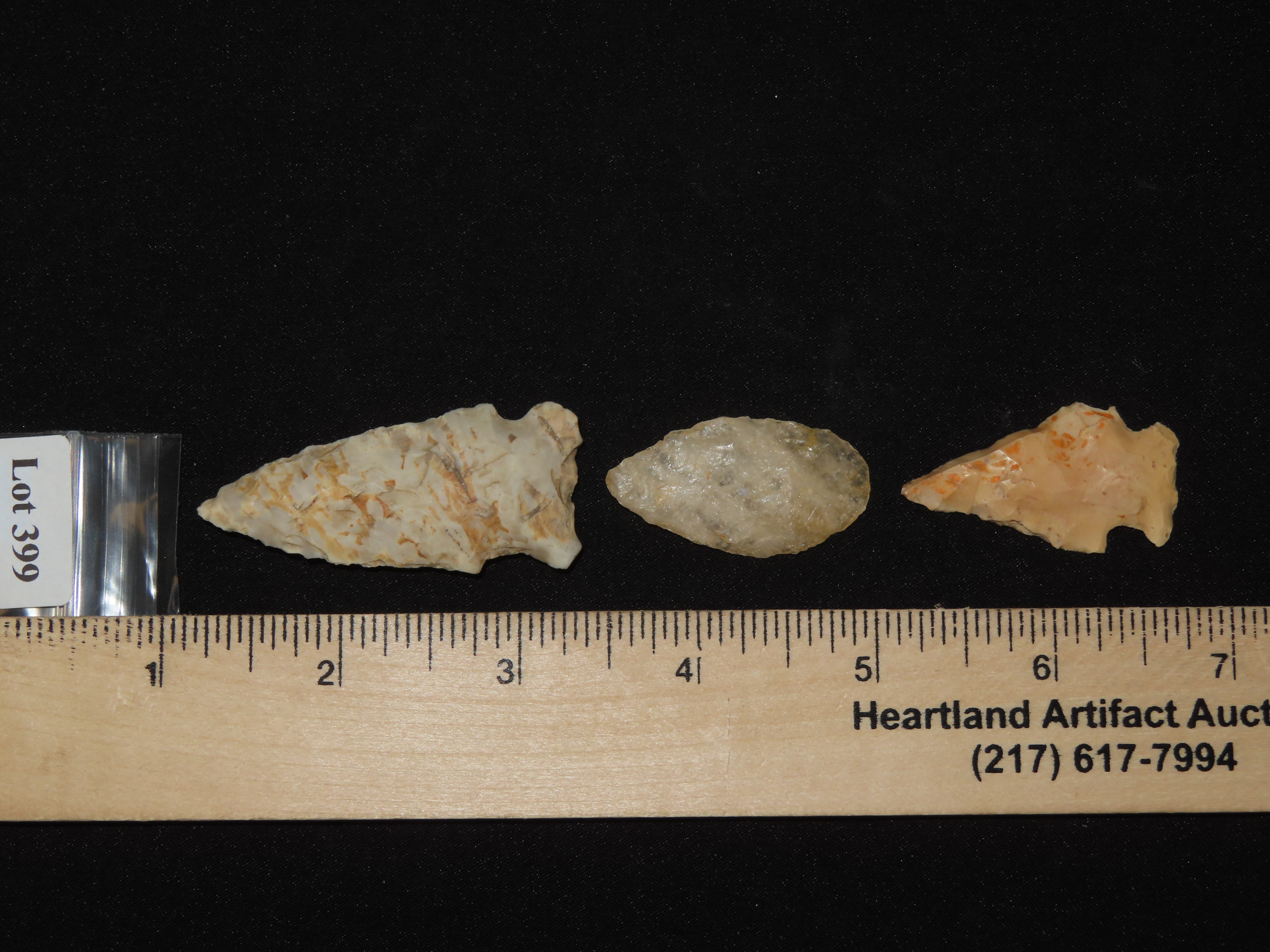 Lot of 3 Archaic / Woodland Arrowheads Penn.