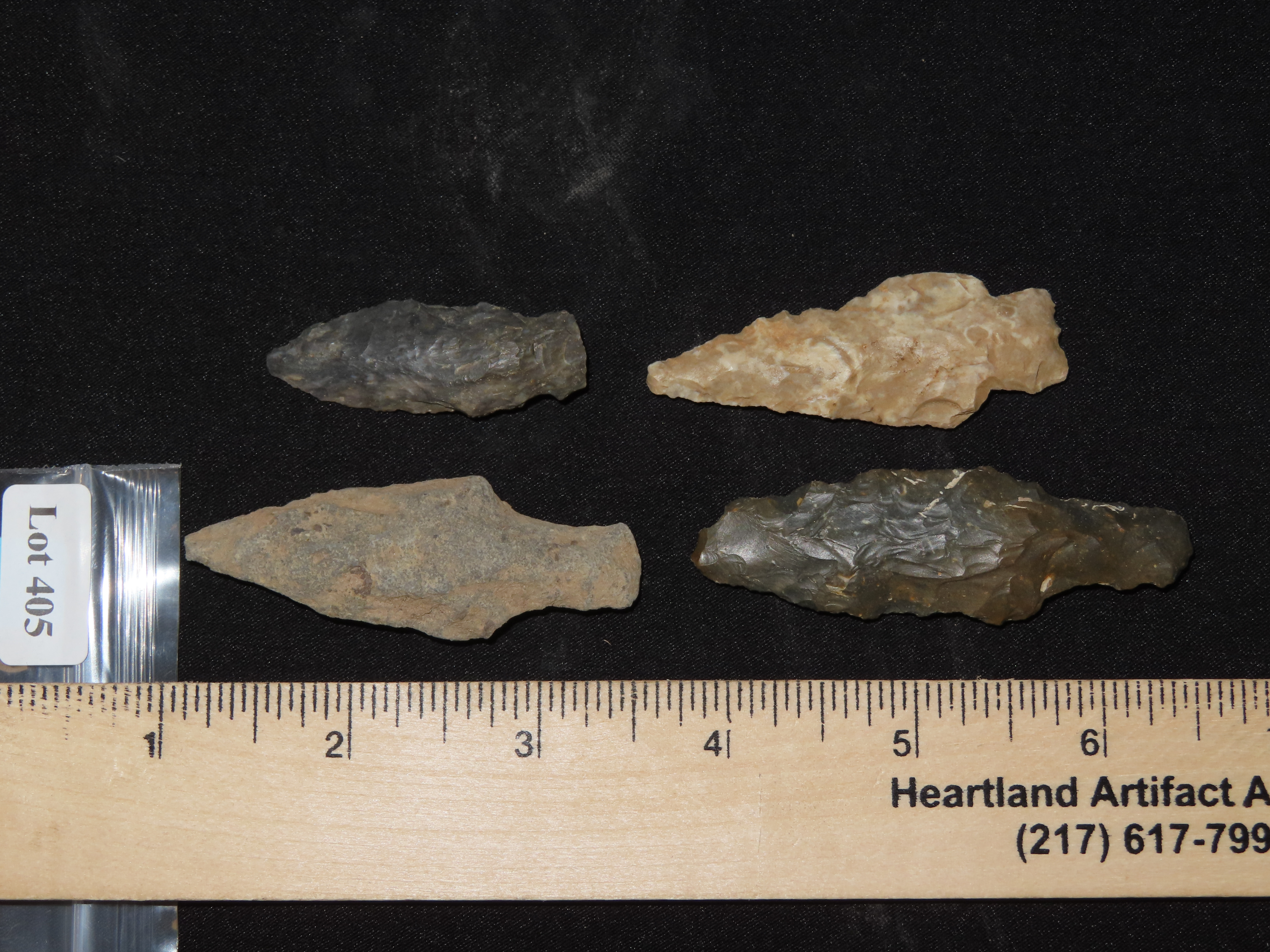 Lot of 4 Square Stem Points from Penn.
