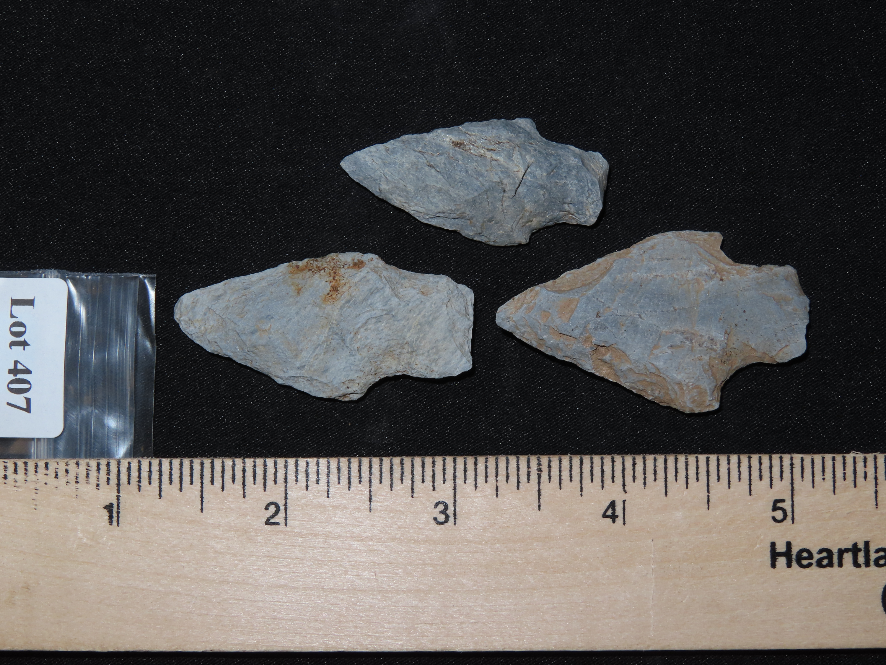 Lot of 3 Square Stem Points from Penn.
