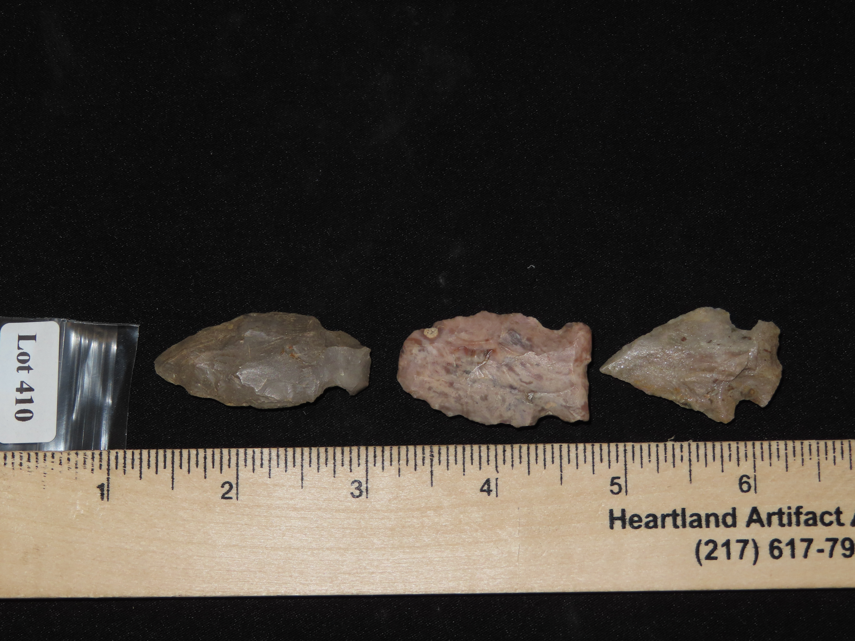 Lot of 3 Archaic Arrowheads, Penn.
