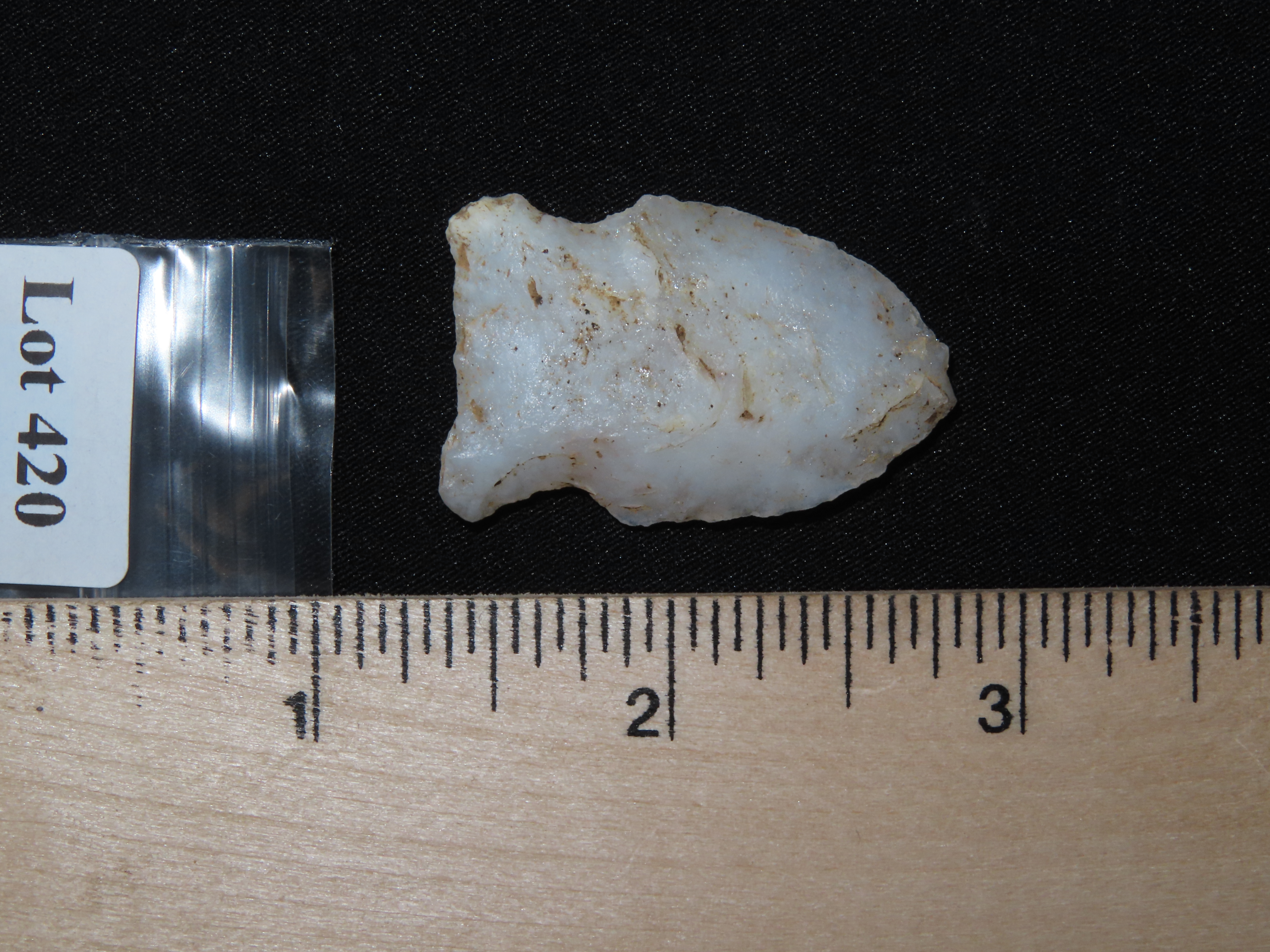 1 1/2" Quartz Archaic Point, Penn.