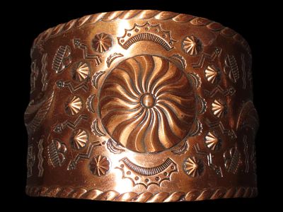 2 1/2" Native American Copper Cuff Bracelet