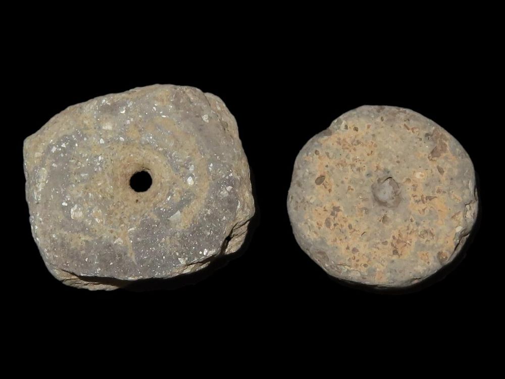 Pair of Pottery Beads, Dunklin Co., Missouri