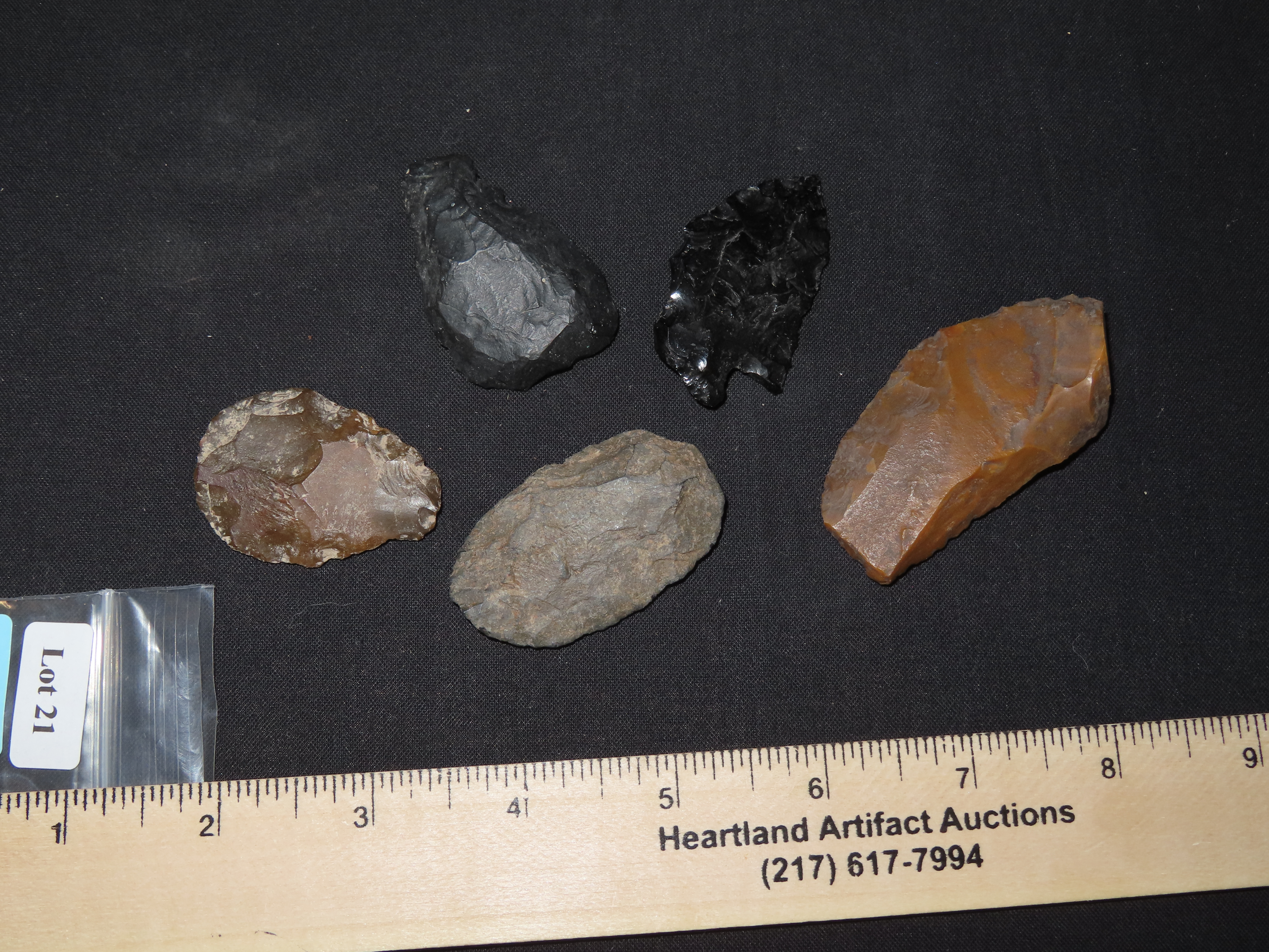 Lot of 5 Columbia River Arrowheads, Washington