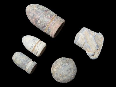 Lot of 5 Civil War Bullets, Dug by Boyd Cole, Wayne Co., Tennessee