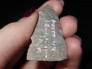 1 7/8" Clarksville Point, Gray Rhyolite, Found 1920-1930, Marvin Farm/Beaver Site, Attleboro Image - 4