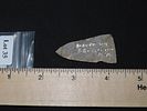 1 7/8" Clarksville Point, Gray Rhyolite, Found 1920-1930, Marvin Farm/Beaver Site, Attleboro Image - 5