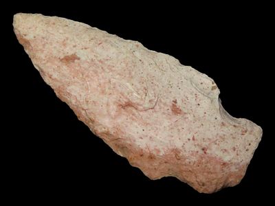 3" Kramer, Red and White Heat-Treated Burlington Chert, Adams Co., Illinois