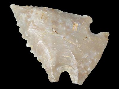 1 3/4" x 1 1/4" Serrated Pine Tree, Southern Illinois, Ex. Walt McIntire Collection