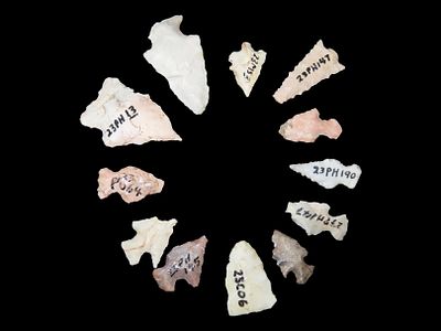 Lot of 12 Bird Point Arrowheads, Found Near Phelps Co., Missouri, by Jack Schriever