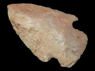 2 1/8" Red/Gray Hopewell, Found by Ryan Keele, Benton Co., Missouri