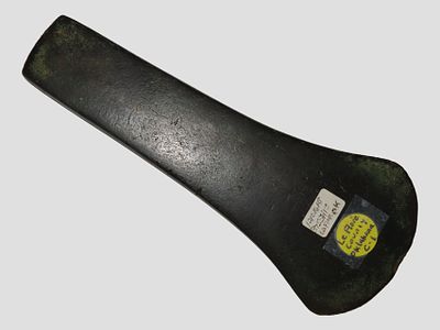 7 5/8" Copper Flared-Bit Celt, Le Flore Co., Oklahoma, Found at Spiro Mounds in the Late 1800s