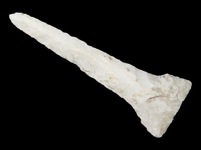 2 7/8" x 1" Drill, Keele COA, Burlington Chert, Milan, Missouri, Ex. Steve McCabe