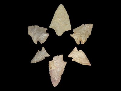 Lot of 6 Archaic/Woodland Arrowheads