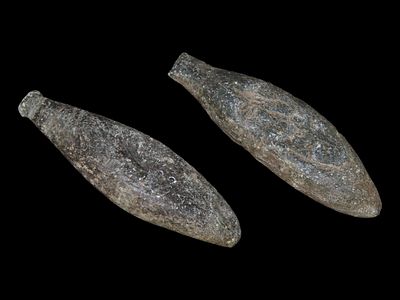 Pair of Charmstones, Found in California, Largest 3 7/8"