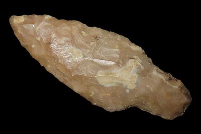 4 5/8" Pre-Columbian Maya Projectile Point, Motley COA, Colha Chert, Late Preclassic to 