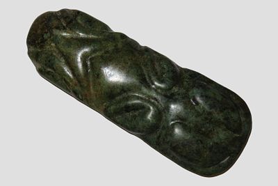 6" Pre-Columbian Cicada Effigy, Motley COA, Jadeite, Central America