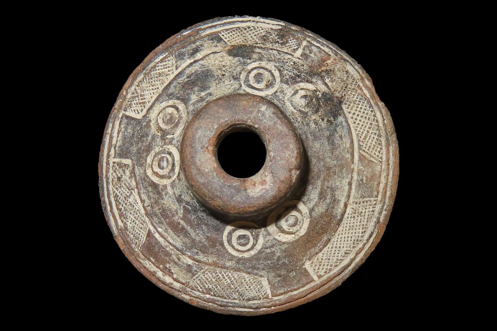 1 3/8" Pre-Columbian Spindle Whorl, Western Mexico