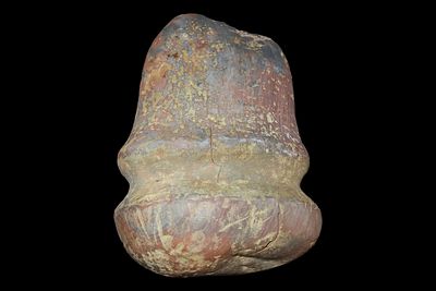 5" Full Grooved Axe, Red Banded Slate, Central Ohio, House Fire Damage with Several Cracks 