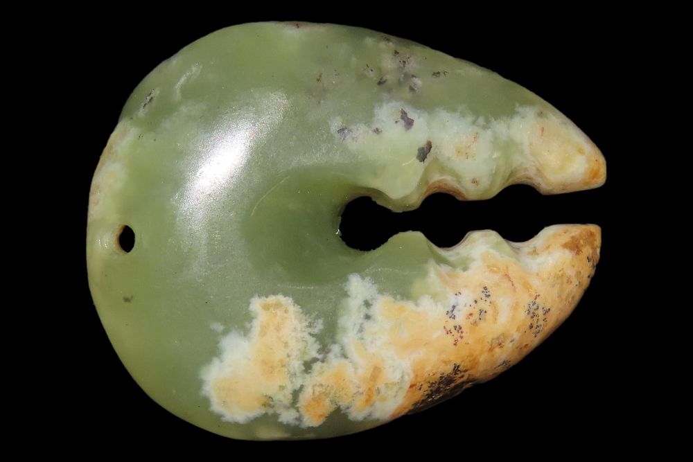 Ancient Chinese Hongshan Culture Jade Effigy Carving, Neolithic Period, West Liao River Basin 