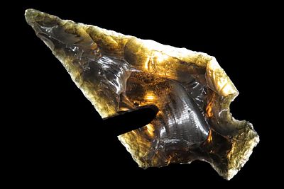 2 1/2" Obsidian Arrowhead, Pre-Columbian, Found in Mexico