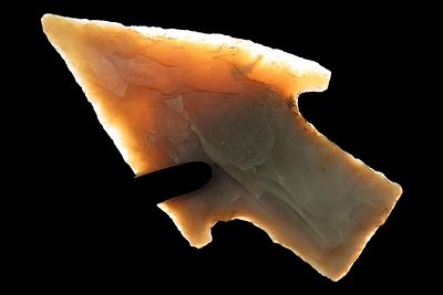 2 1/4" Long Stemmed Point, Semi-Translucent, Found in Bell Co., Texas