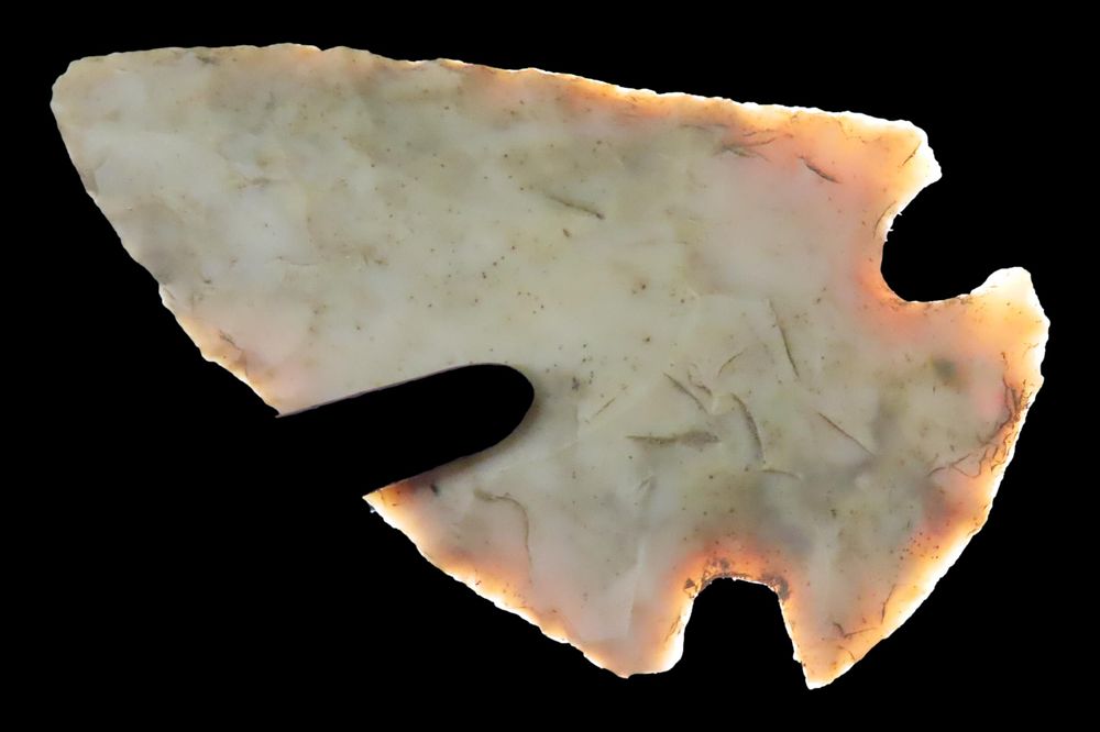 1 7/8" Gibson, Burlington Chert, Woodland Culture Field Find, Lewis Co., Missouri