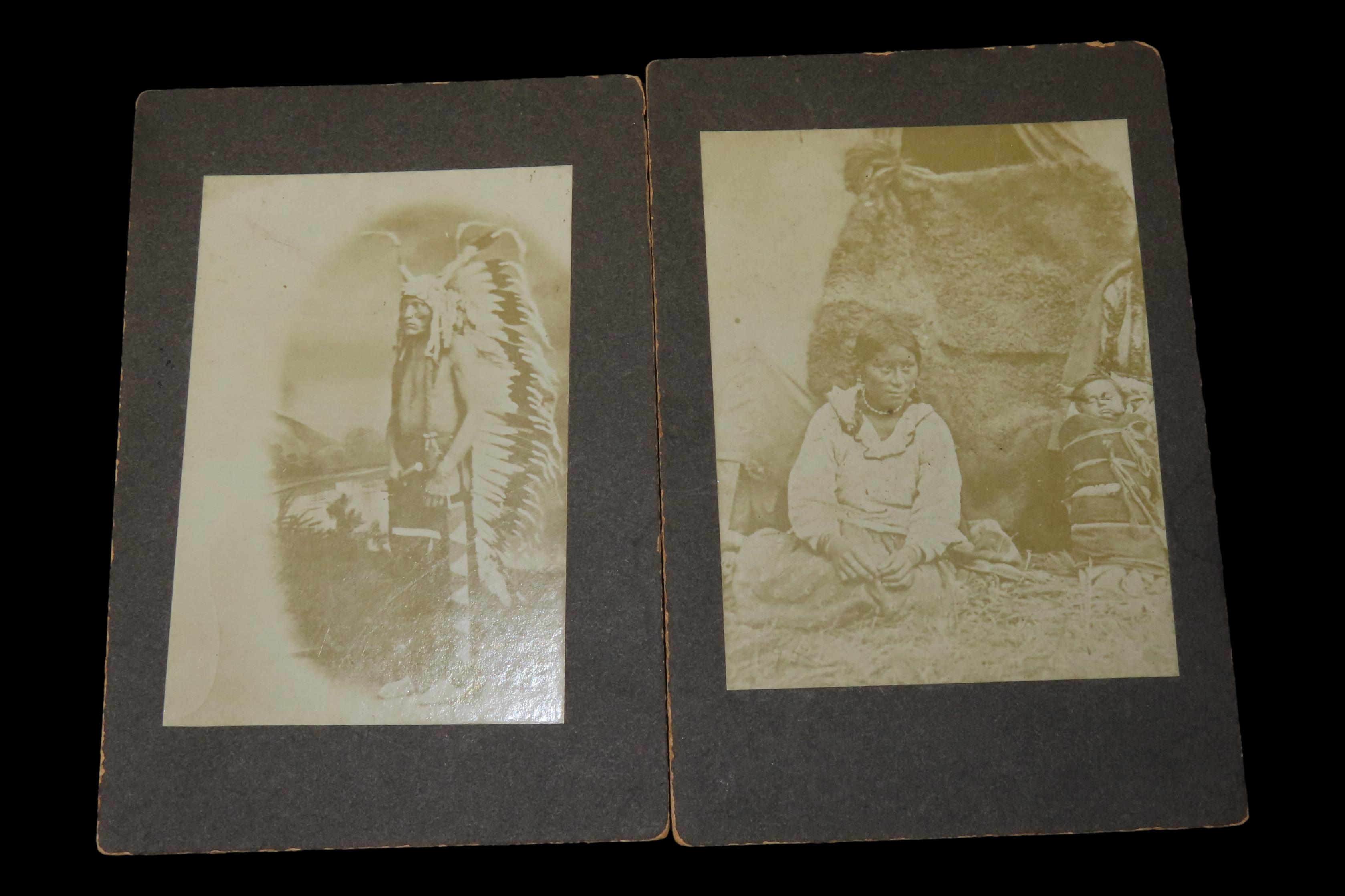 Lot of 2 Early Native American Portrait Photographs
