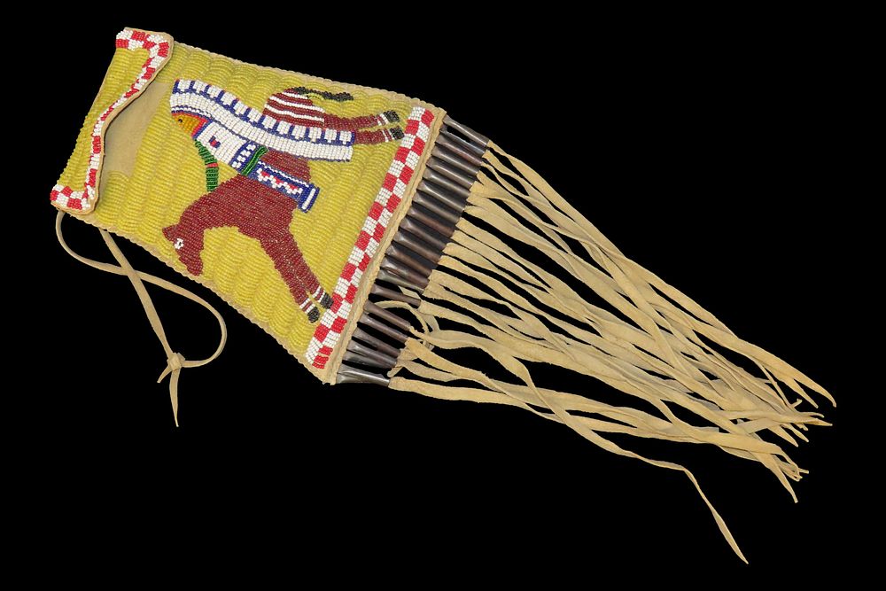 16" Nicely Beaded Native American Pipe Bag