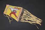 16" Nicely Beaded Native American Pipe BagImage - 1