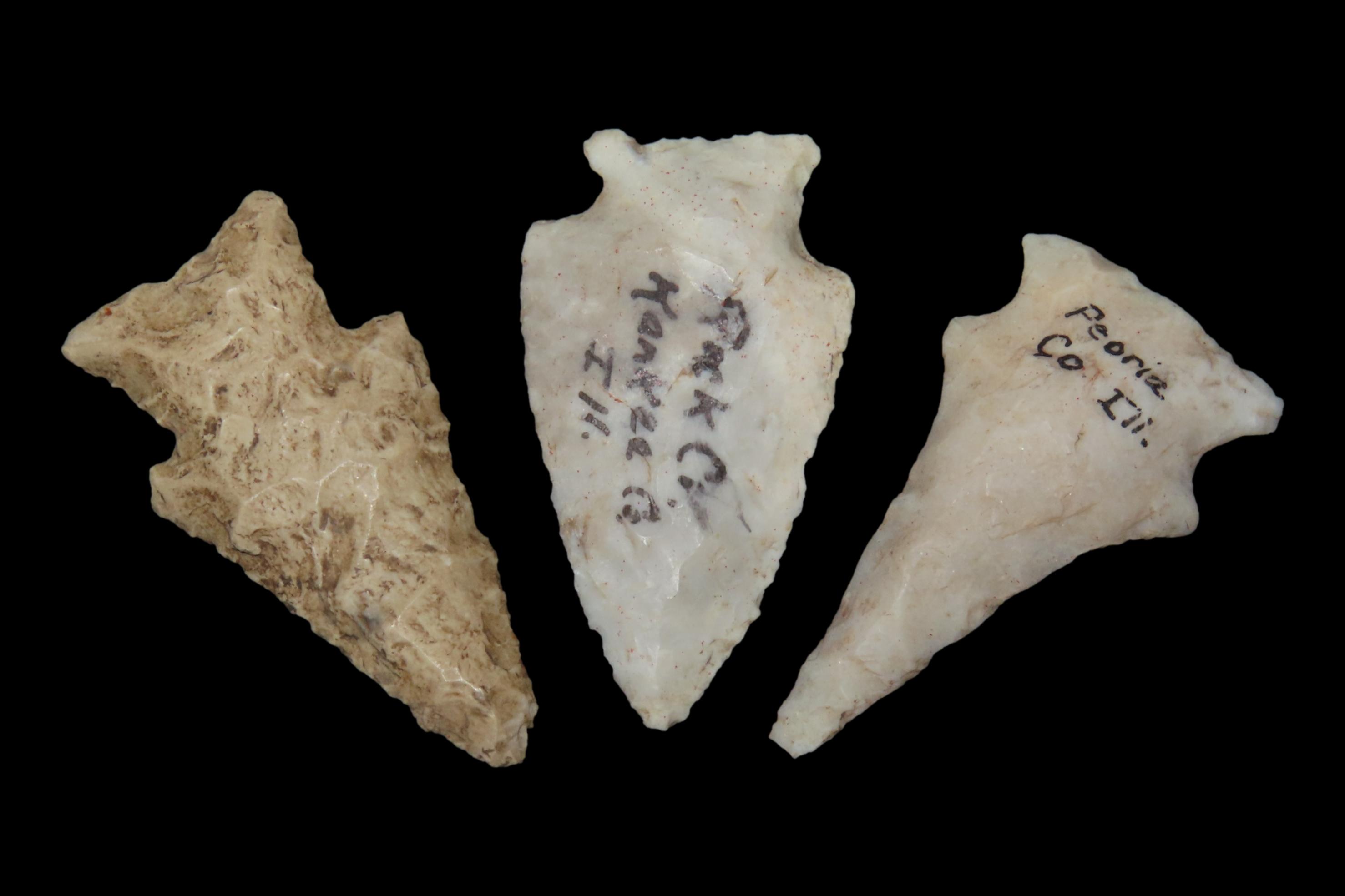 Lot of 3 Archaic Points, Central Illinois