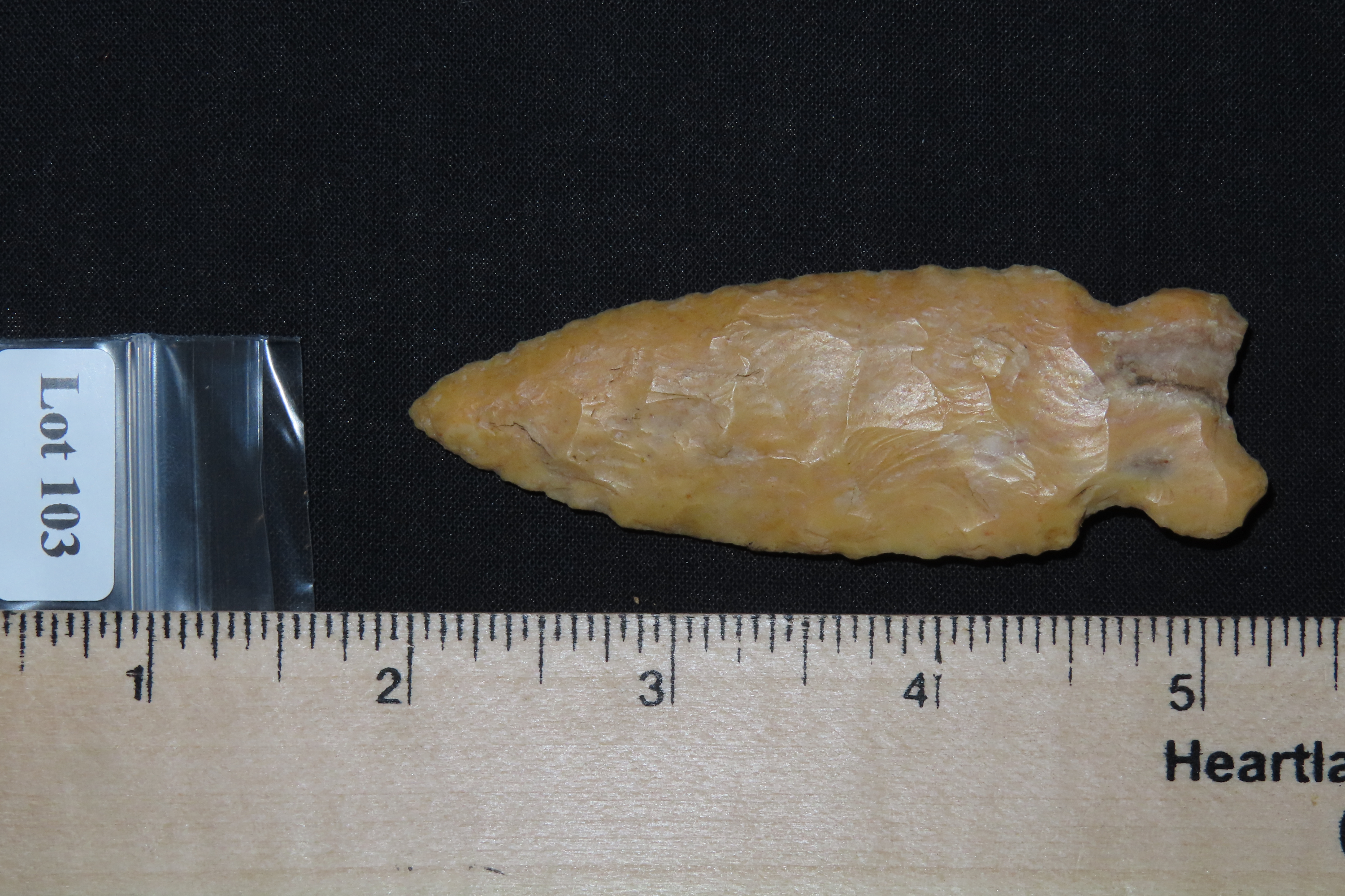3 1/4" Ocola Point, Creek Stained, Scott Co., Illinois
