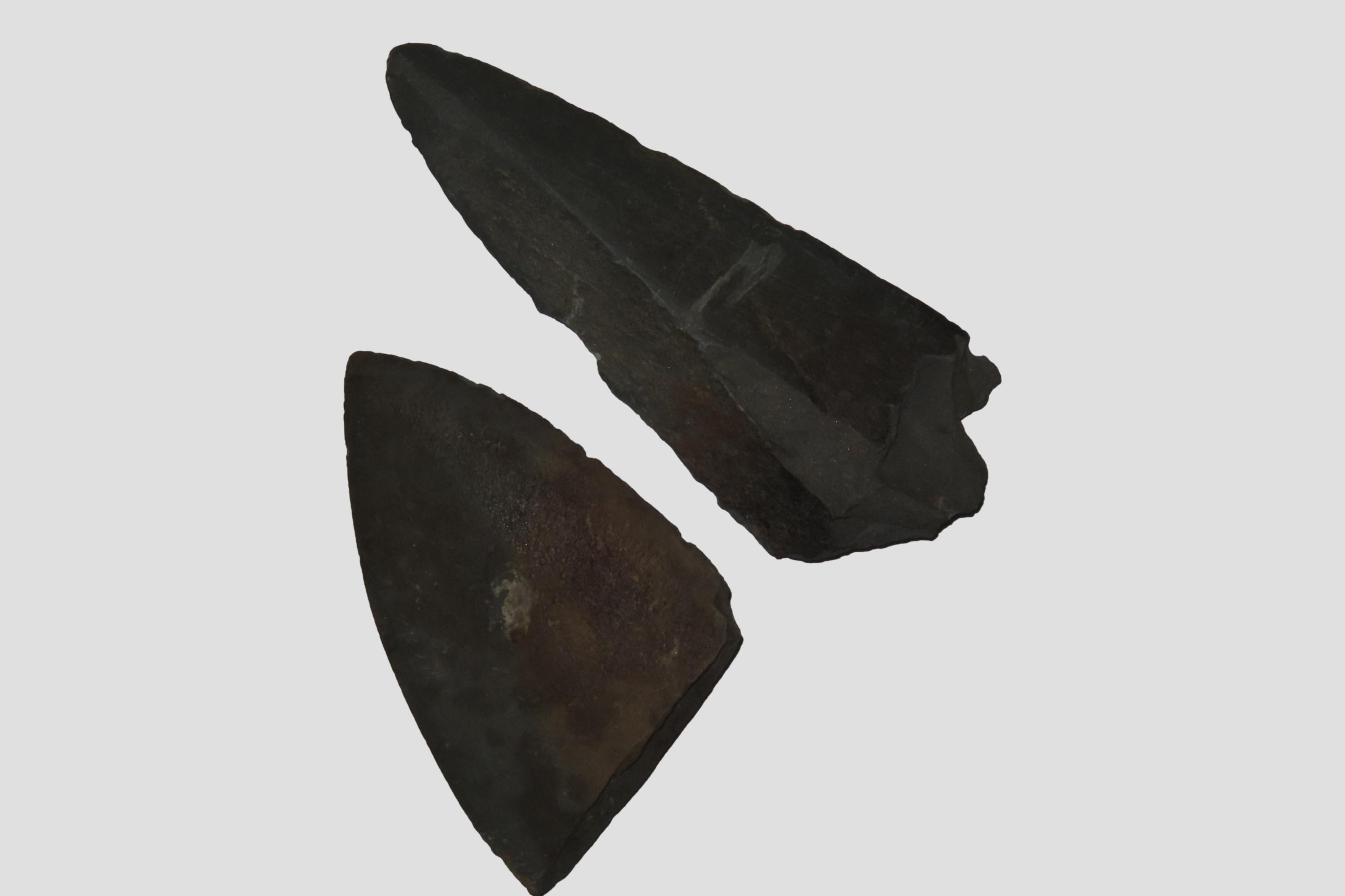 Lot of 2 Eskimo Slate Blade and Tip, Found in Alaska