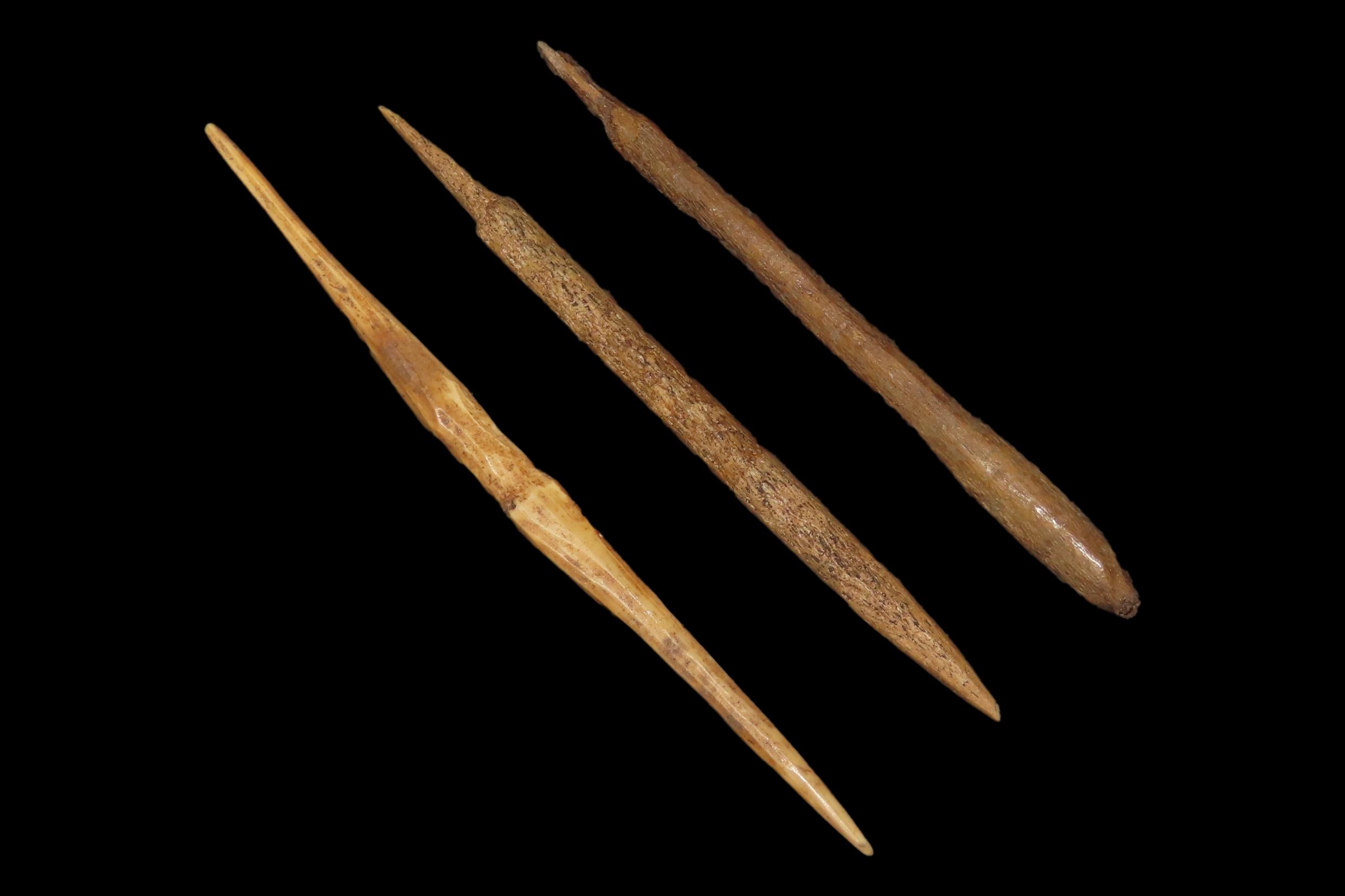 Lot of 3 Eskimo Bone Tips, From Alaska