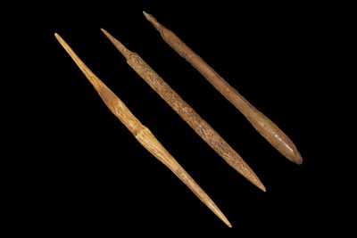 Lot of 3 Eskimo Bone Tips, From Alaska