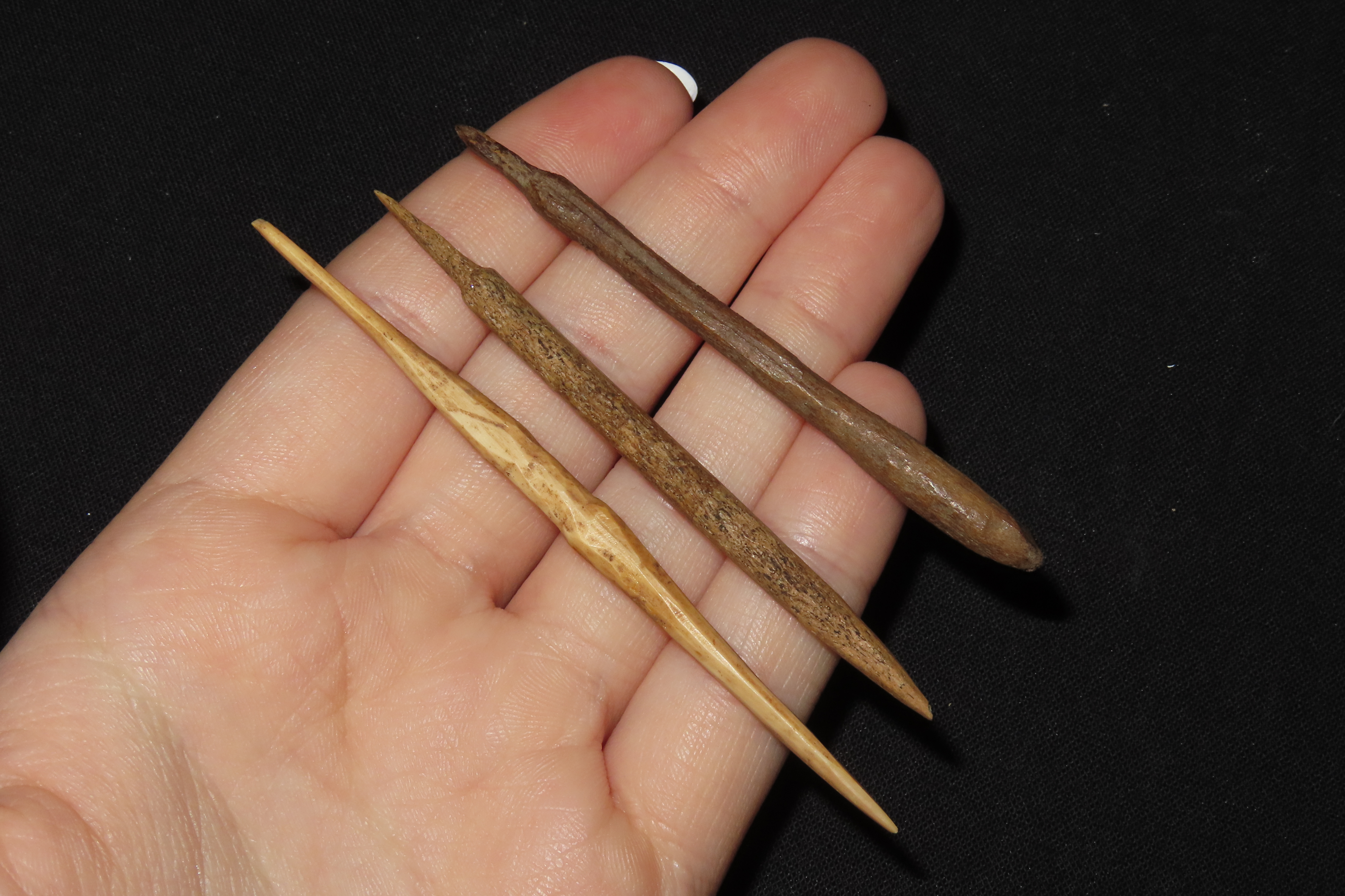 Lot of 3 Eskimo Bone Tips, From Alaska
