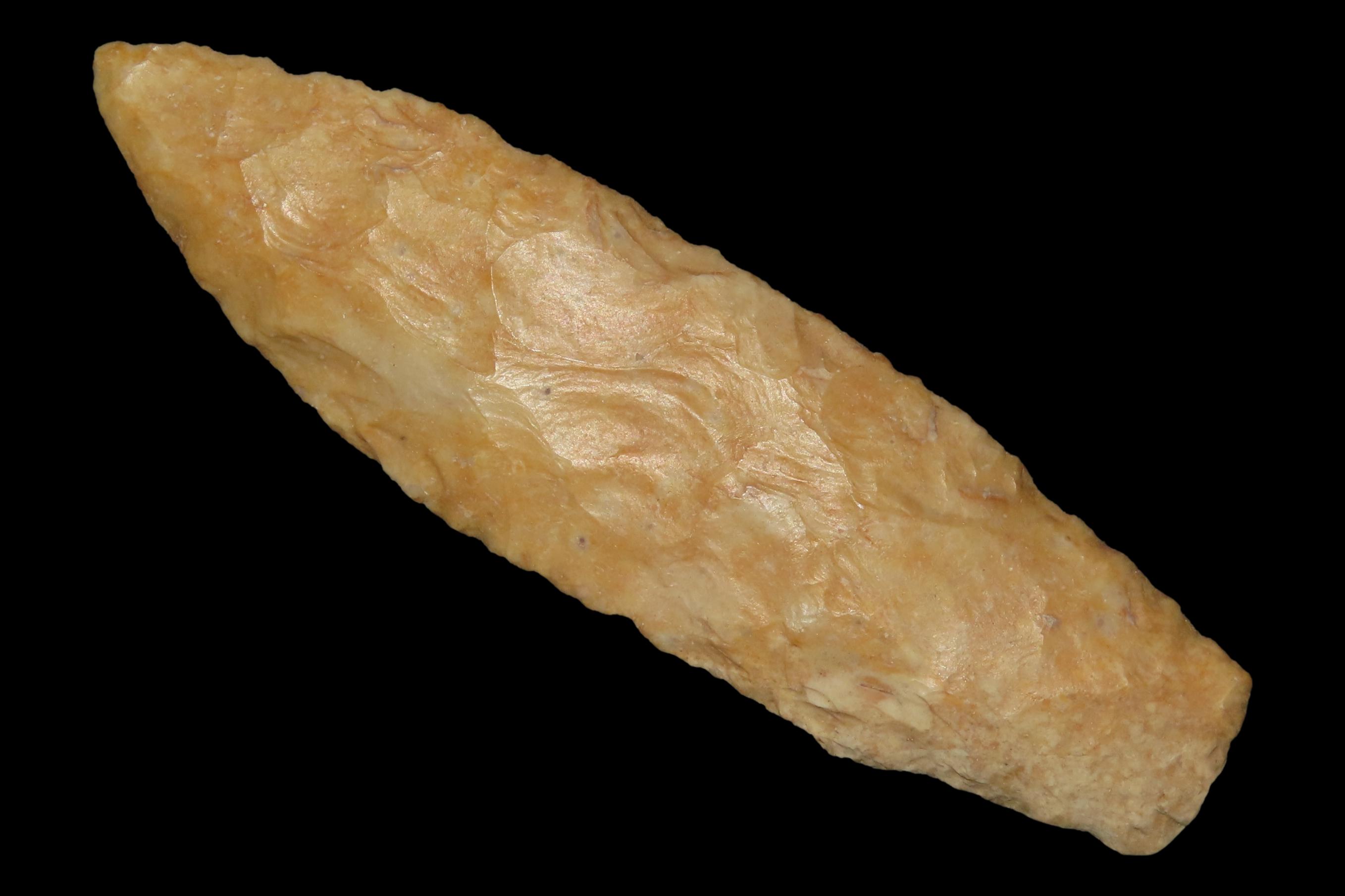 3 7/8" Lanceolate Point, Creek Stained, Found in Iowa