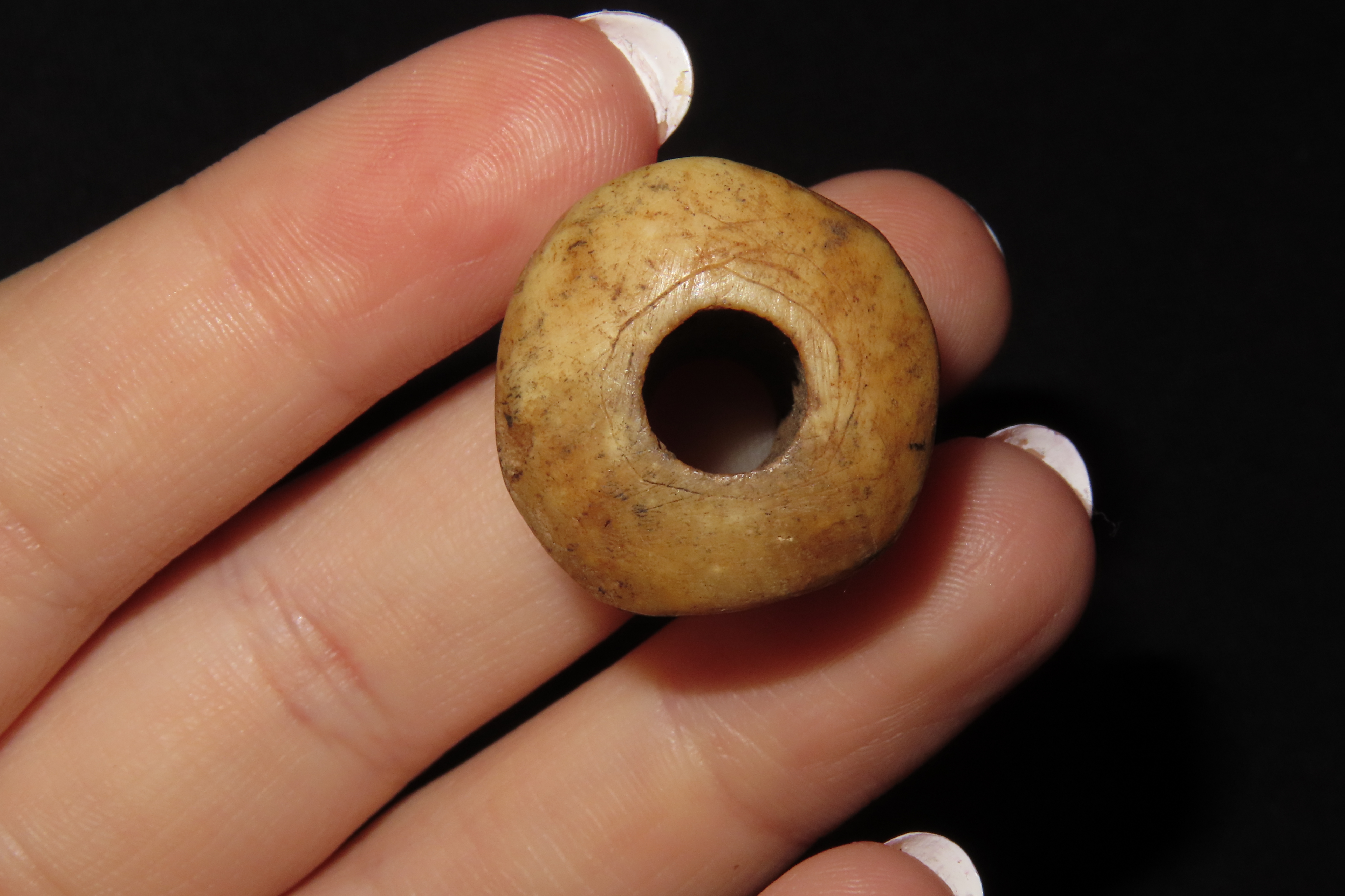 Lot of 2 Eskimo Ornamental Pendant and Ear Spool, Alaska
