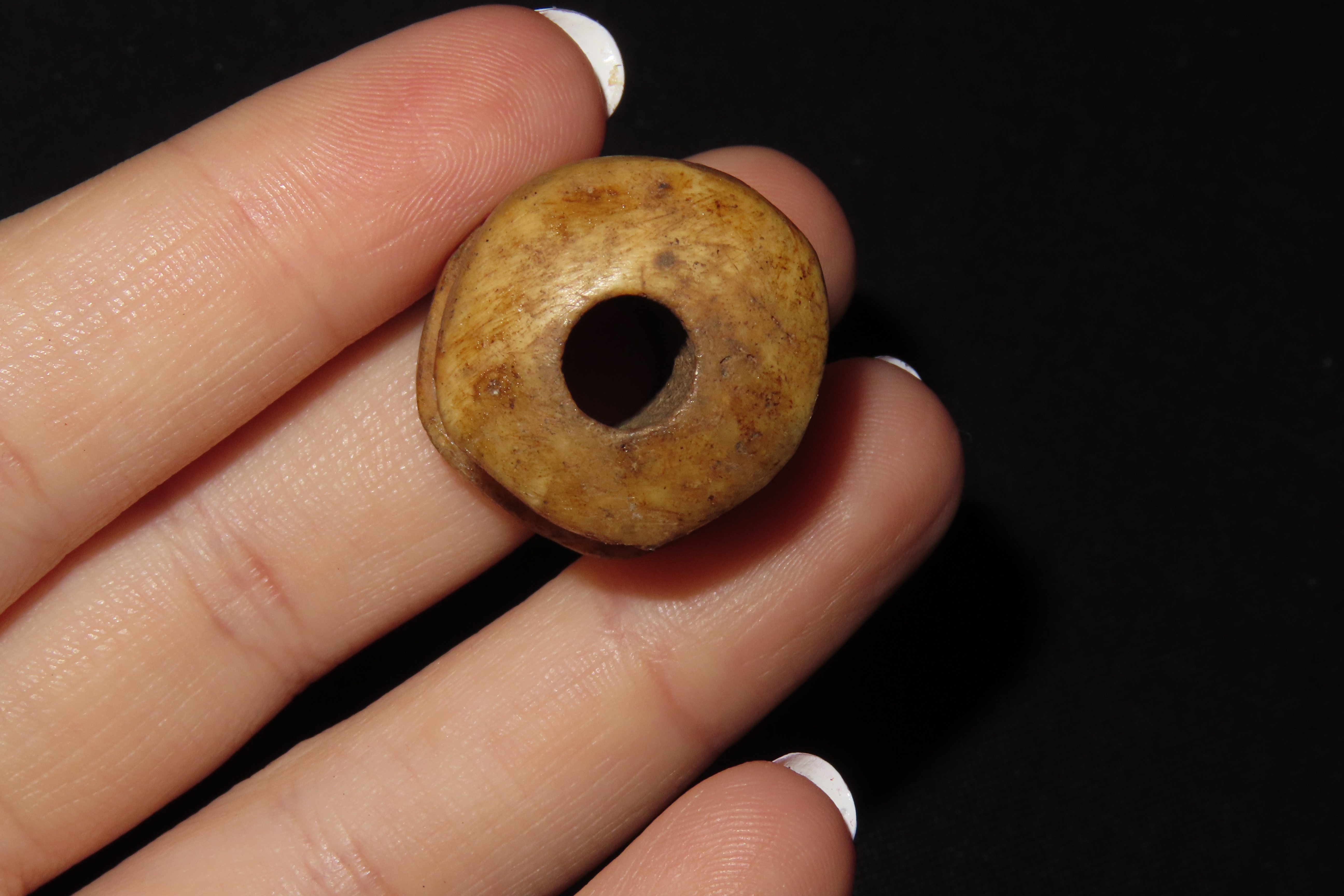 Lot of 2 Eskimo Ornamental Pendant and Ear Spool, Alaska