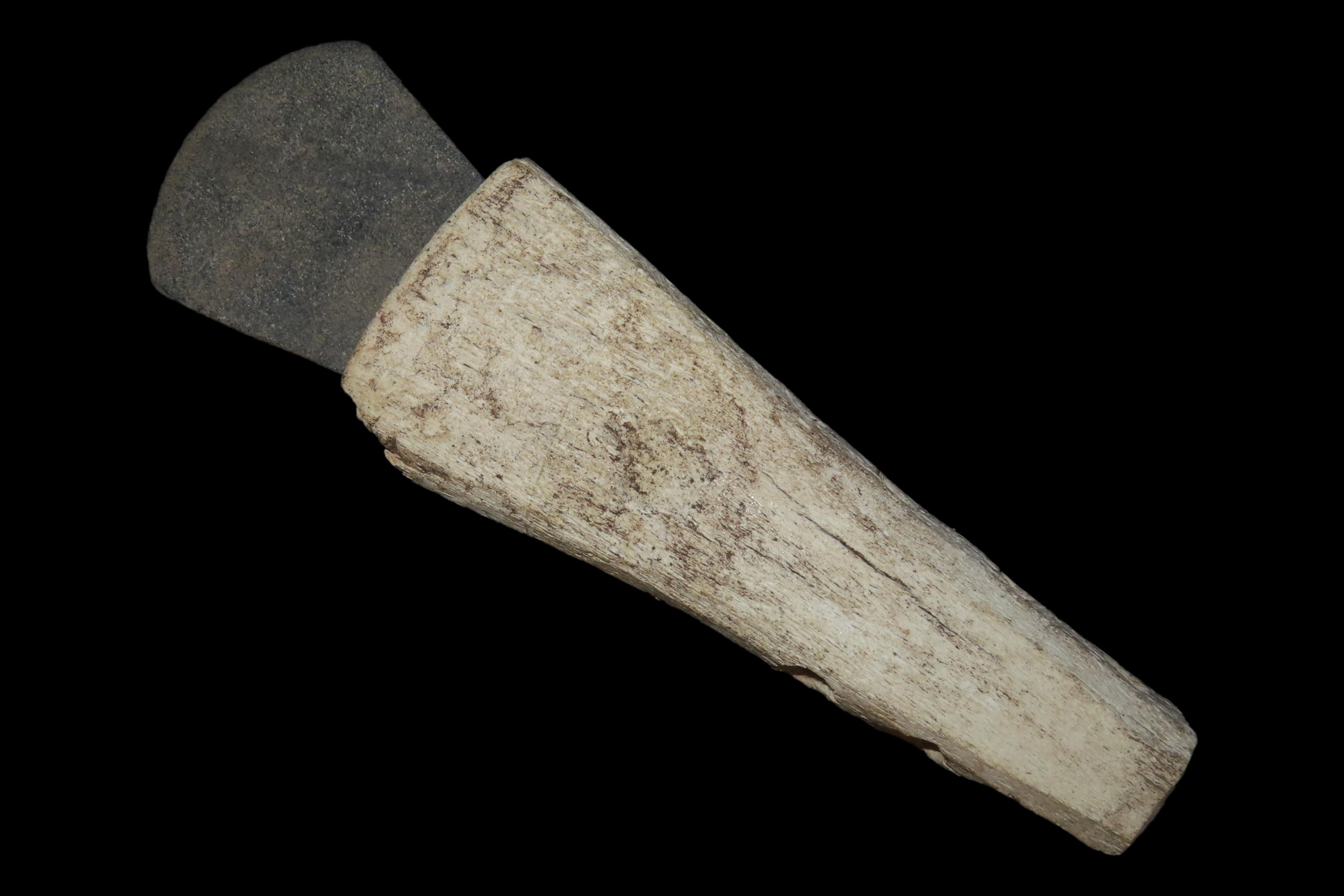 7" Slate Scraper or Blade in Handle, Alaskan Eskimo