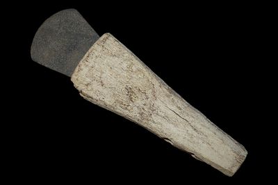 7" Slate Scraper or Blade in Handle, Alaskan Eskimo