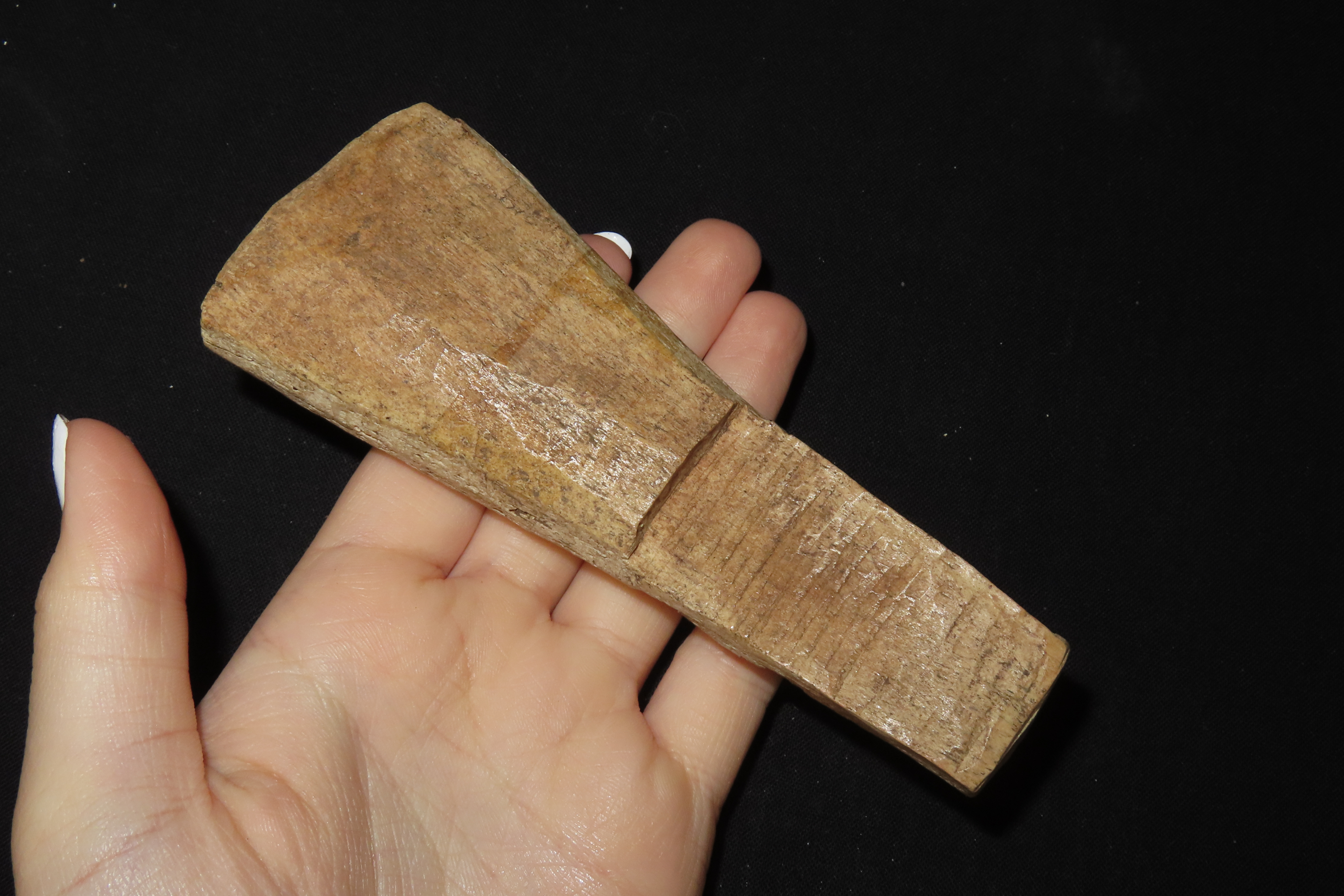 7" Slate Scraper or Blade in Handle, Alaskan Eskimo