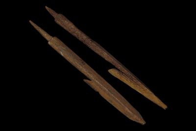 Lot of 2 Eskimo Harpoon Tips, Alaska, Longest 4 3/8"