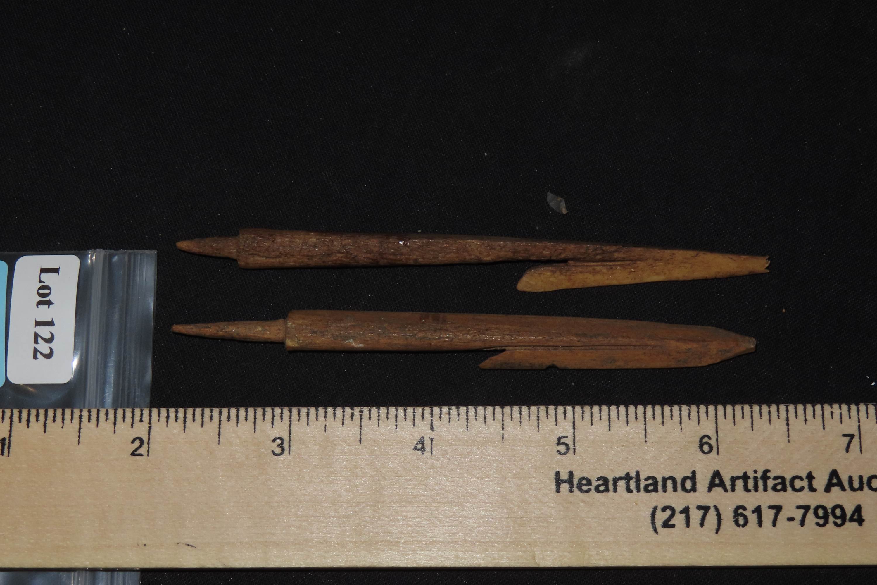 Lot of 2 Eskimo Harpoon Tips, Alaska, Longest 4 3/8"
